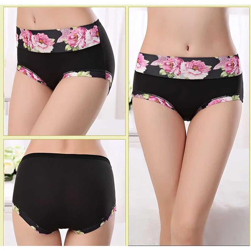 Plus Size Cotton Siky Panties Women's Underwear Briefs Girls